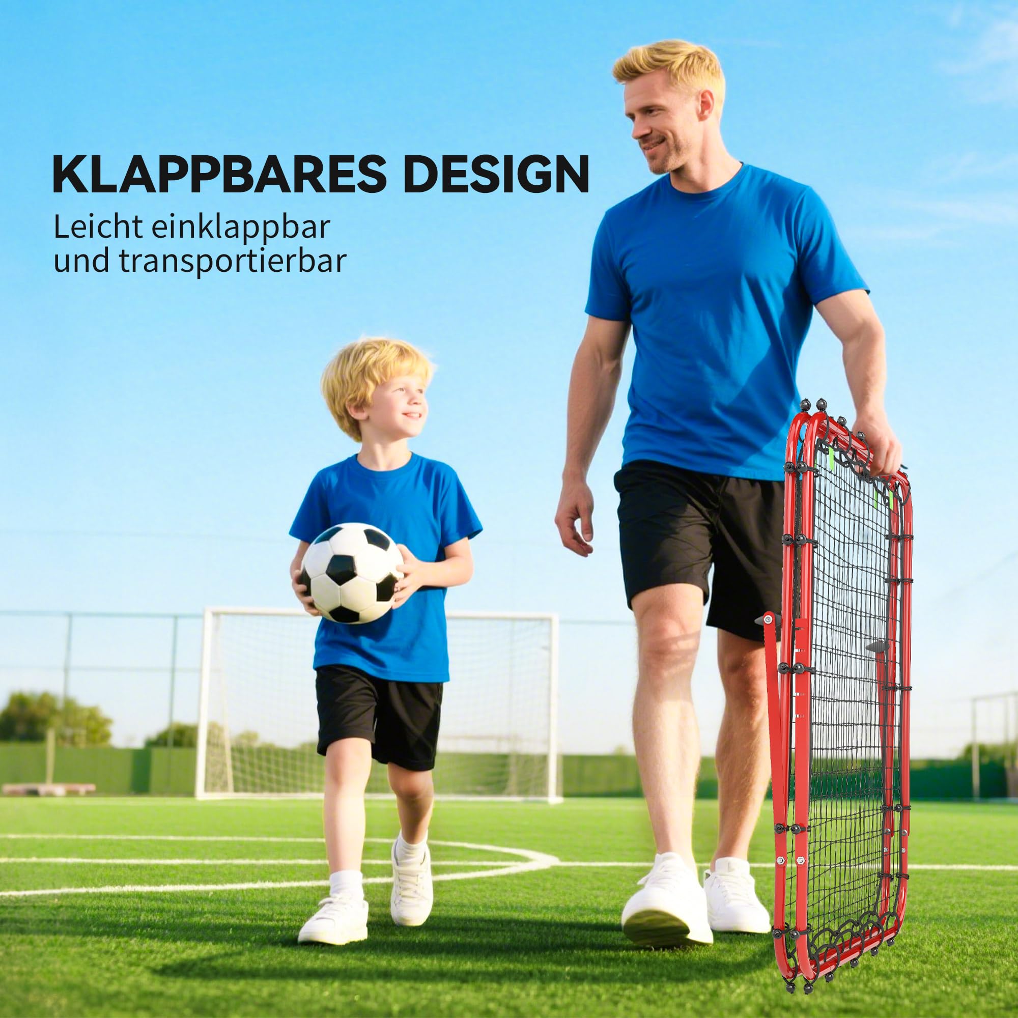 Porta Calcio A 5 But De Football Rebounder SMONTER - Filet 100x100cm - 5 Positions D'Angle - Portable Pour Entraînement Rete Porta Calcio Porta Calcio A 5 But De Football Rebounder SMONTER - Filet 100x100cm - 5 Positions D'Angle - Portable Pour Entraînement Rete Porta Calcio