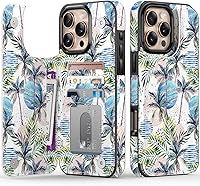 Vista 70 de LETO para iPhone 15 Pro Funda tipo cartera - Tapa tipo folio con patada - Diseños de moda - Tarjetero - Funda protectora para mujeres y niñas - 6.1