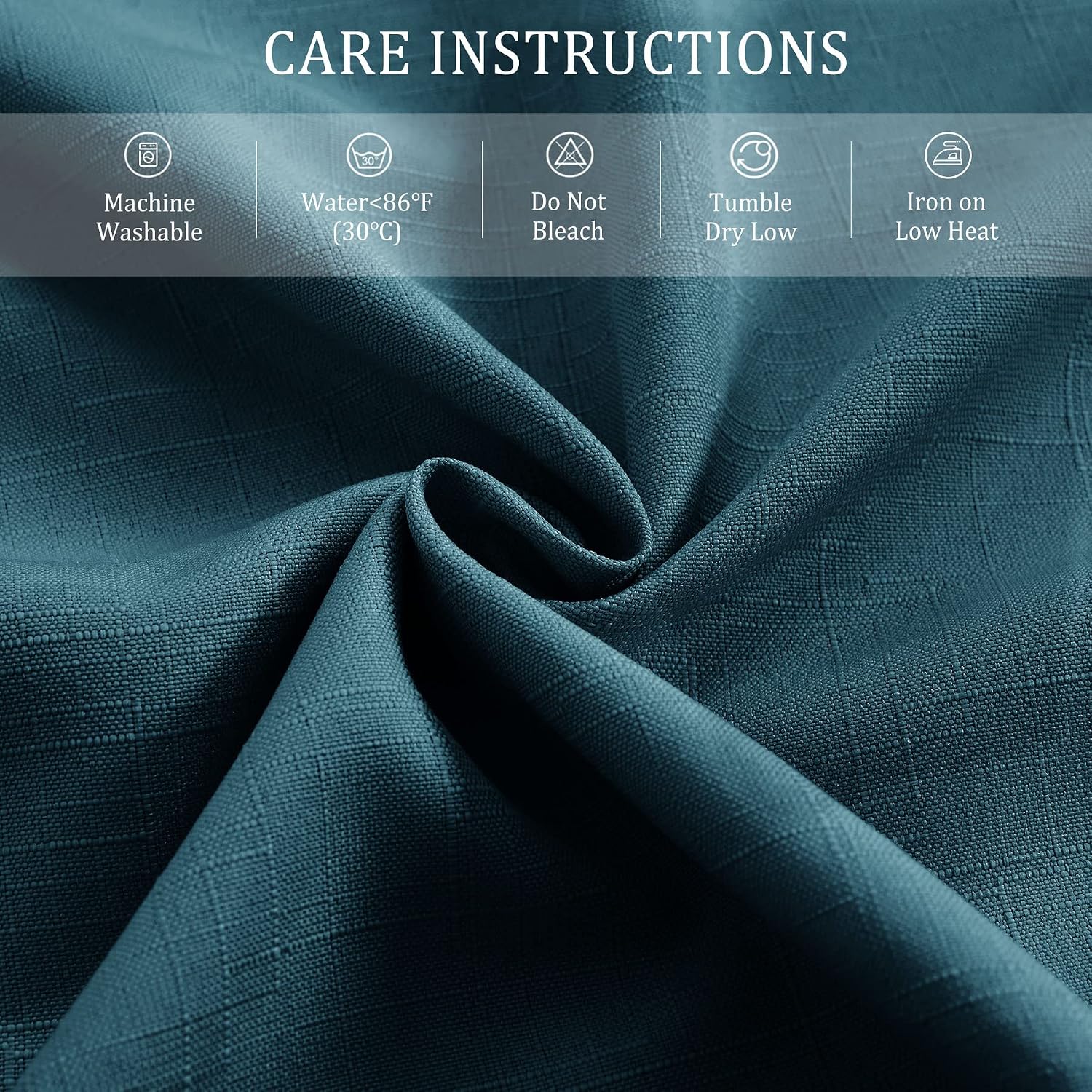 Fcosie Teal Outdoor Curtains for Patio Waterproof Extra Wide 120 W x 96 L Inch, Rustproof Grommet Linen Curtains Light Reducing Drapes Shades for House Outside Open-air Dining Outdoor Deck, 1 Panel