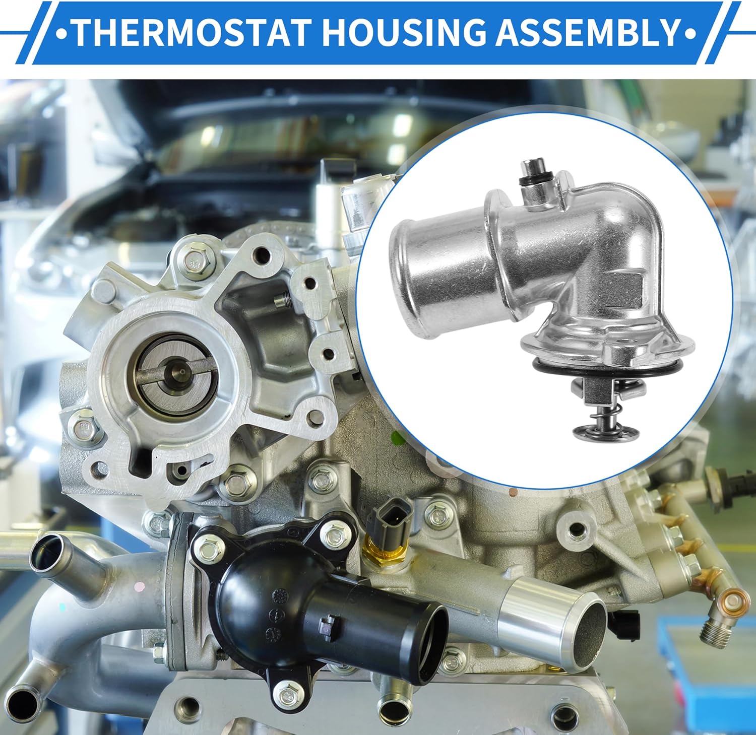Condition photo showing New/Like New for No.68253514AA Upgrade Aluminum Thermostat Housing Assembly for Ram 1500 2014-2023 Coolant Thermostat for Jeep Grand Cherokee 2014-2019 Gladiator 2021-2023 Wrangler 2020-2023 3.0L