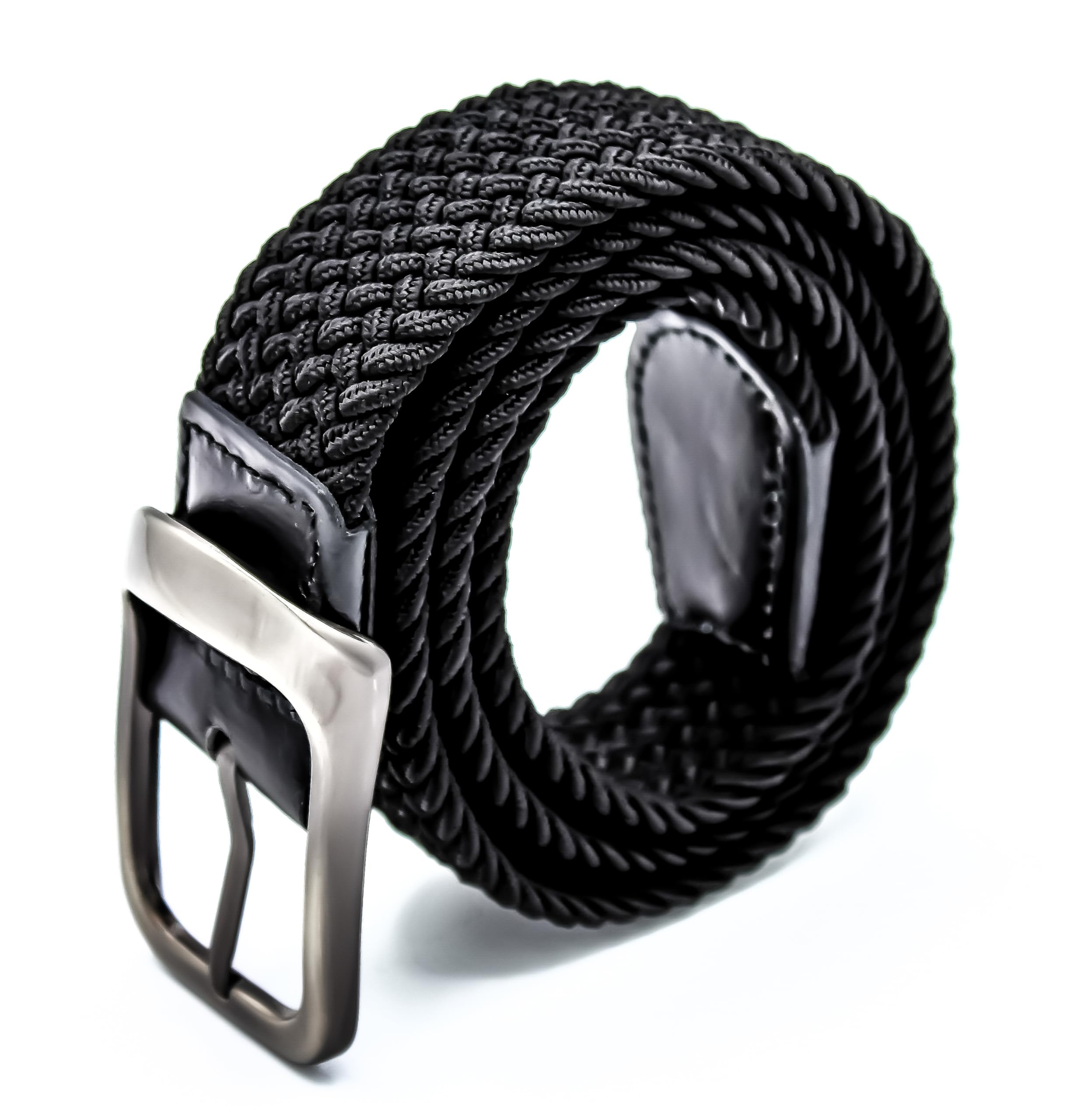 ViKtory Golf Apparel - Braided Webbed Elastic Stretch Adjustable Golf Belt - Gift Box Included & Travel Bag Included - One Size Fits Most (Black)