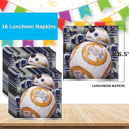 Miniatura 3 de Unique Star Wars - Paquete de vajilla para fiestas, servilletas de almuerzo y bebidas, platos de cena y postre