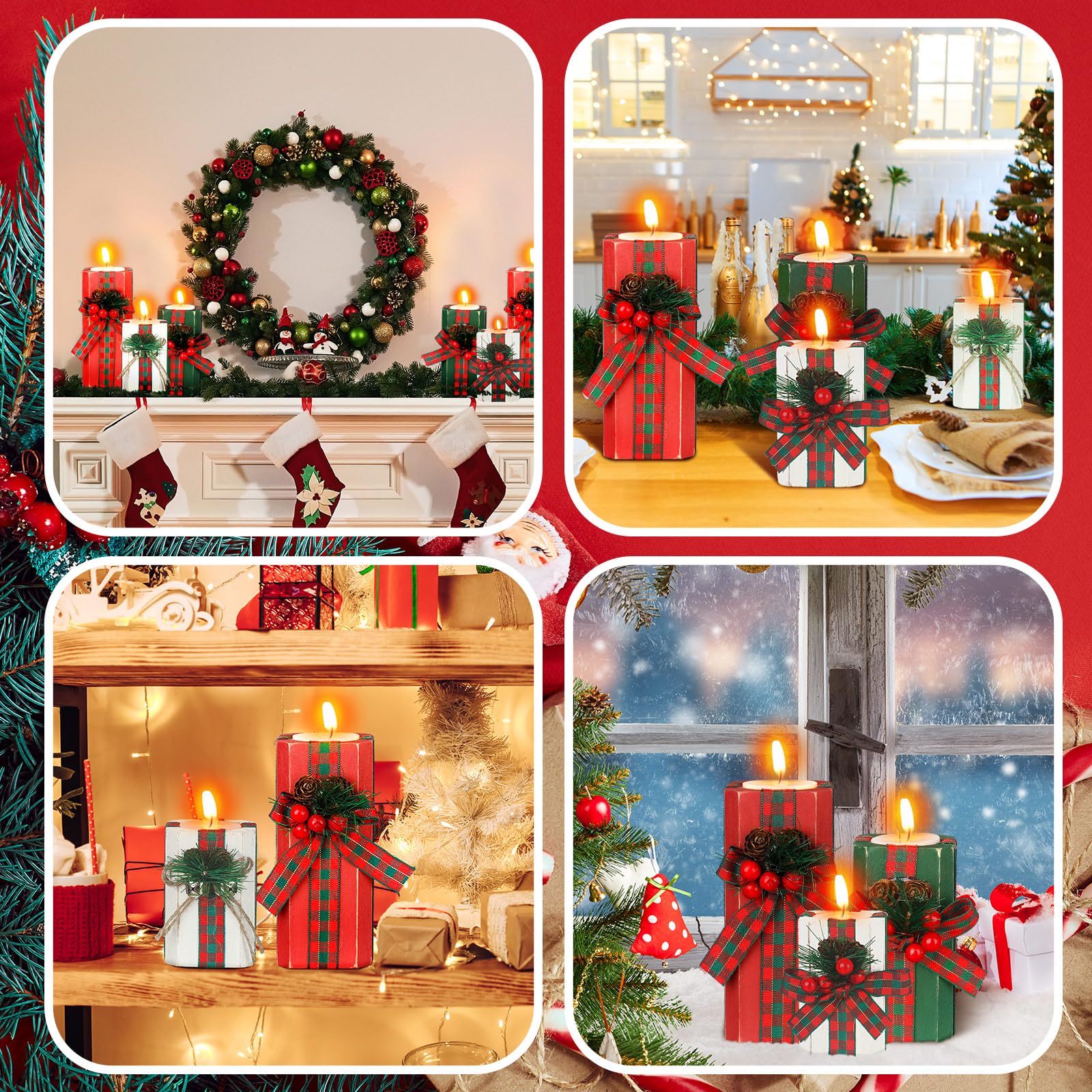 Amazon.co.jp: Baquler 6個セット クリスマスキャンドル ティーライト