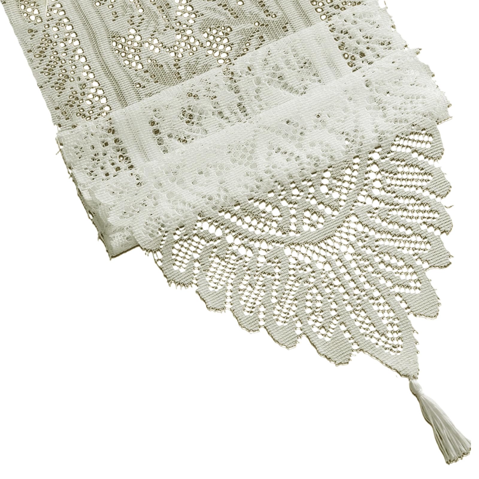 Table Cloth Intricatedly Lace Table Runner with Tasseled for Weddings and Dinners Decoration Tablecloth Lace Runner