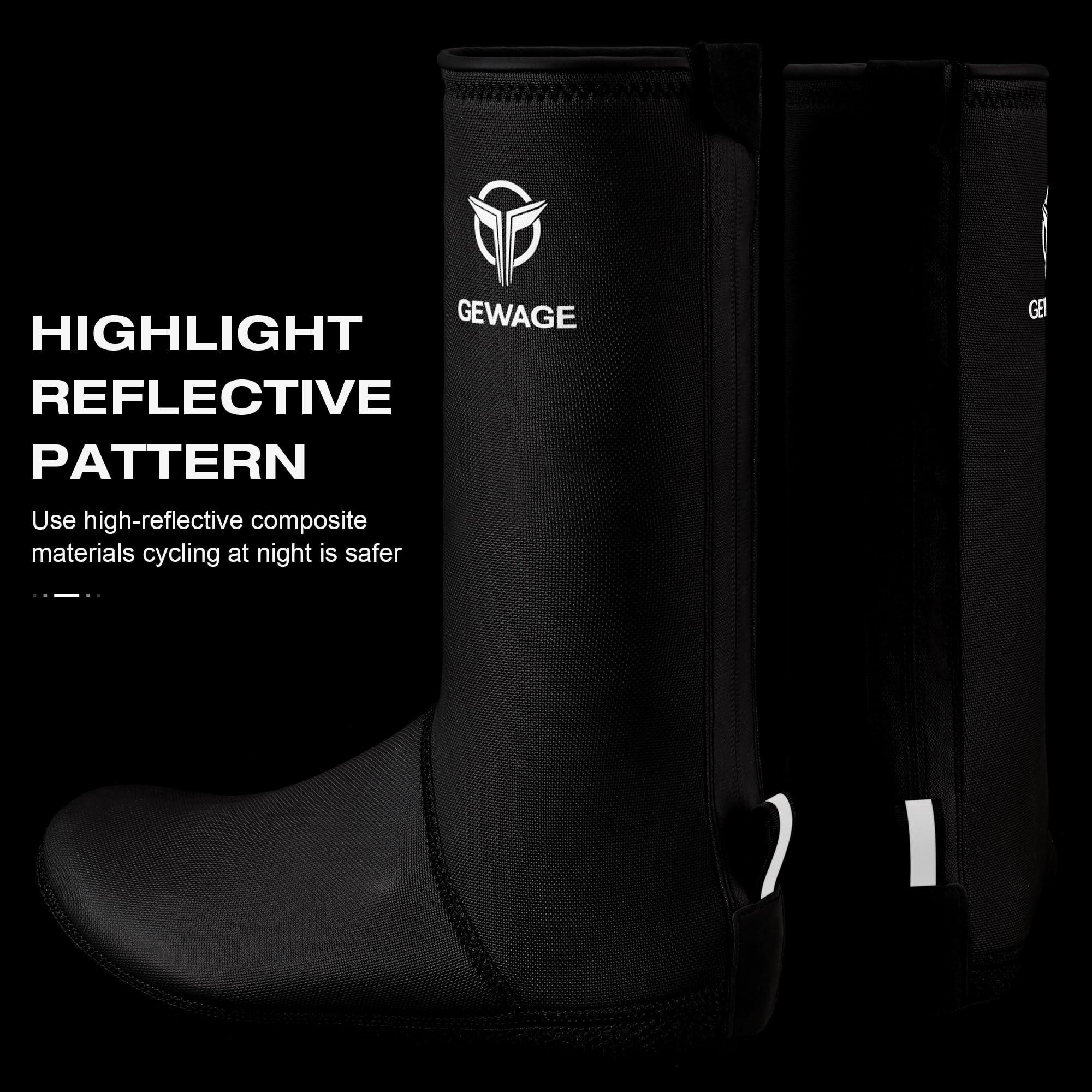 GEWAGEA Sovrascarpe Termiche Impermeabili per Bici Inverno | Hydrotec Neoprene 4 mm con Suola Kevlar, Antivento e Idrorepellente, Riflettenti | Sovrascarpe Bici S–XL