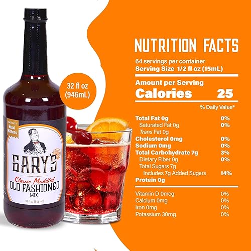 Miniatura 10 de Garys Old Fashioned Mix batidora de cóctel sin alcohol de primera calidad mezcladora de bebidas Old Wisconsin Tradición 64 cócteles por botella