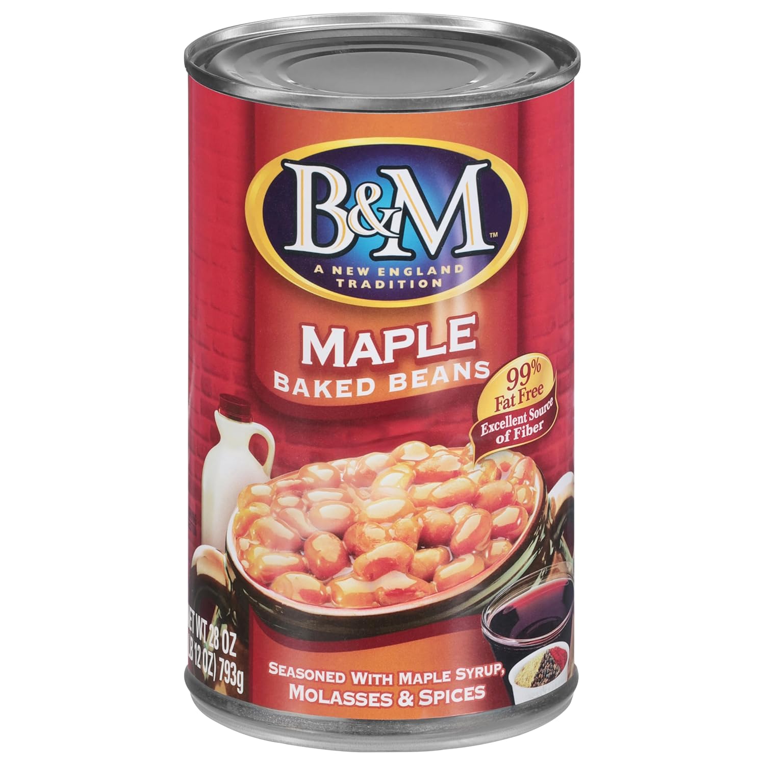 B&M Baked Beans, Real Maple Flavor, 16 Ounce (Pack of 12)