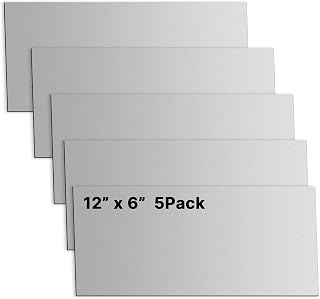Yudylg 5 Pack 20 Gauge Cold Rolled Steel Sheets 12x6 Inch - Weldable Mild Steel Plates for DIY Auto Repair Industrial Projects