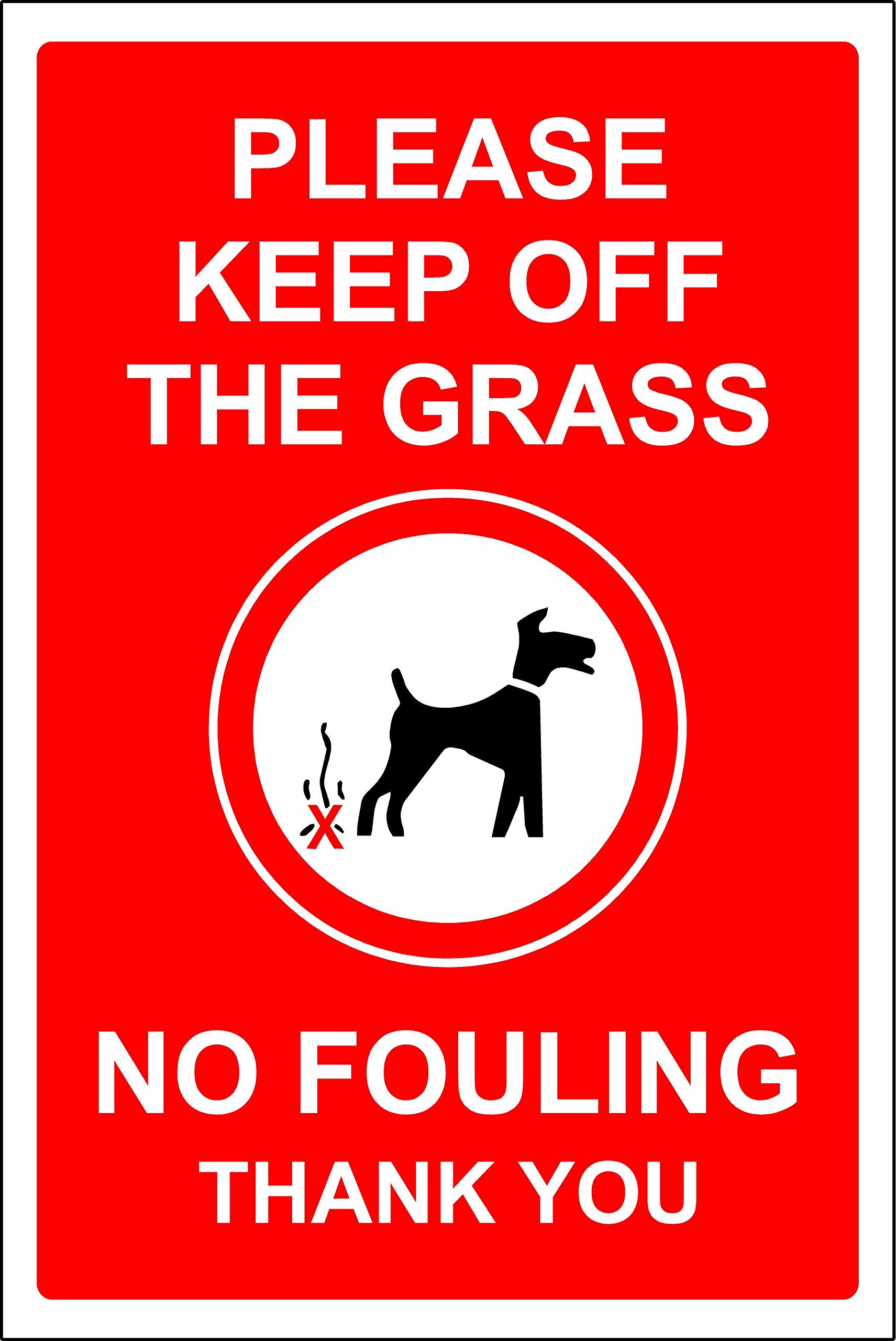 Kpcm Display Ltd Please Keep Off The Grass No Fouling Dog Sign - 1.2Mm Rigid Plastic 400Mm X 300Mm