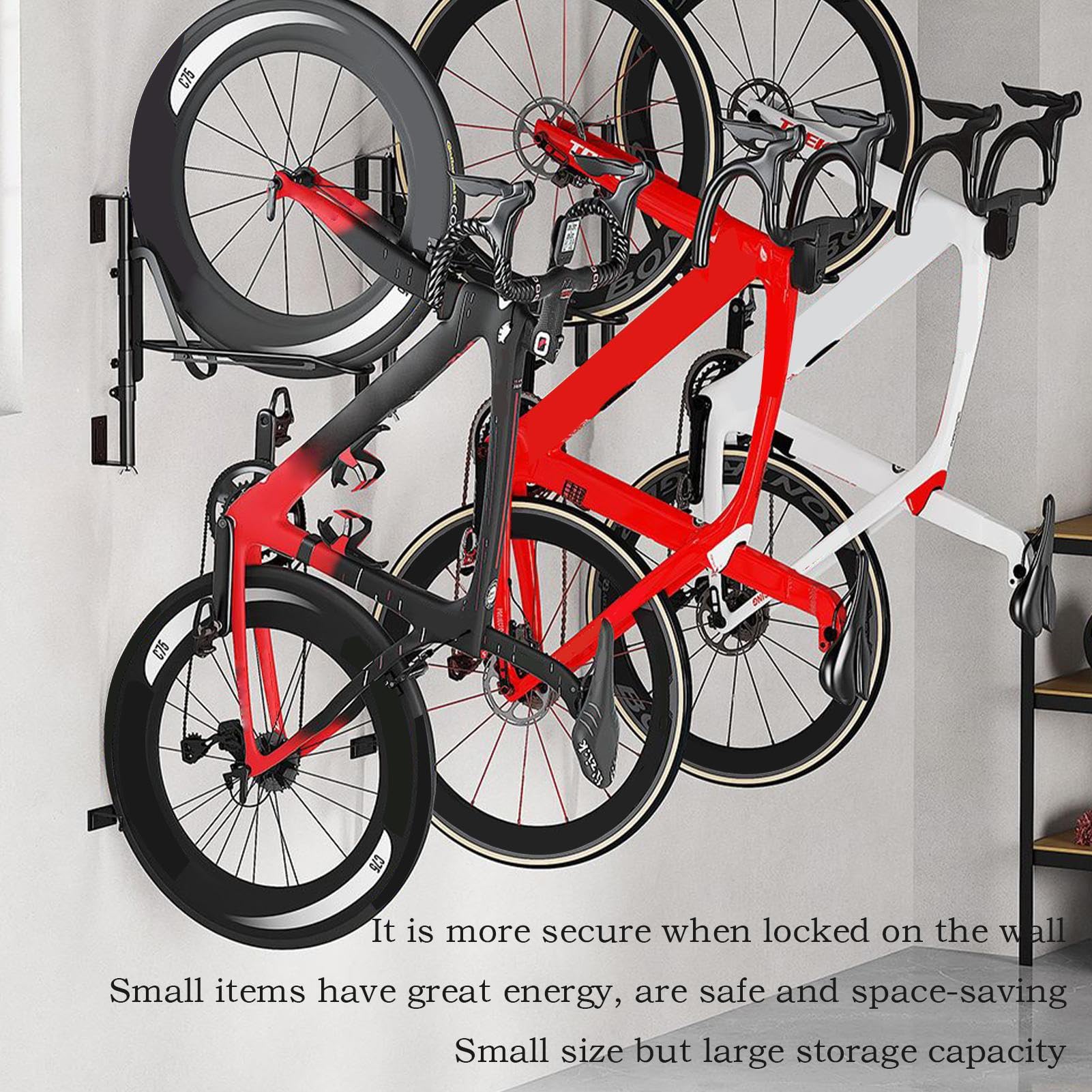 Scaffale da parete per bicicletta | Gancio per bicicletta da parete | Portacandela per bici da garage per bicicletta, robusto supporto da parete per bici da strada, mountain bike e ciclo ibrido