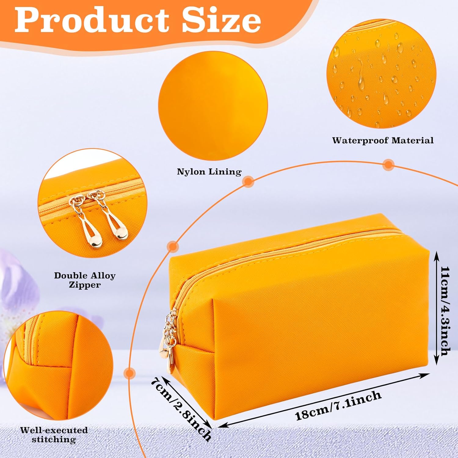 15Pcs Makeup Bag Bulk, PVC Leather Cosmetic Bag, Double Zippers Cosmetic Pouch, Waterproof Toiletry Bags, Plain Makeup Pouch Travel Bags for Women Party Gift Travel Storage Organizer, 5 Colors - Image 2