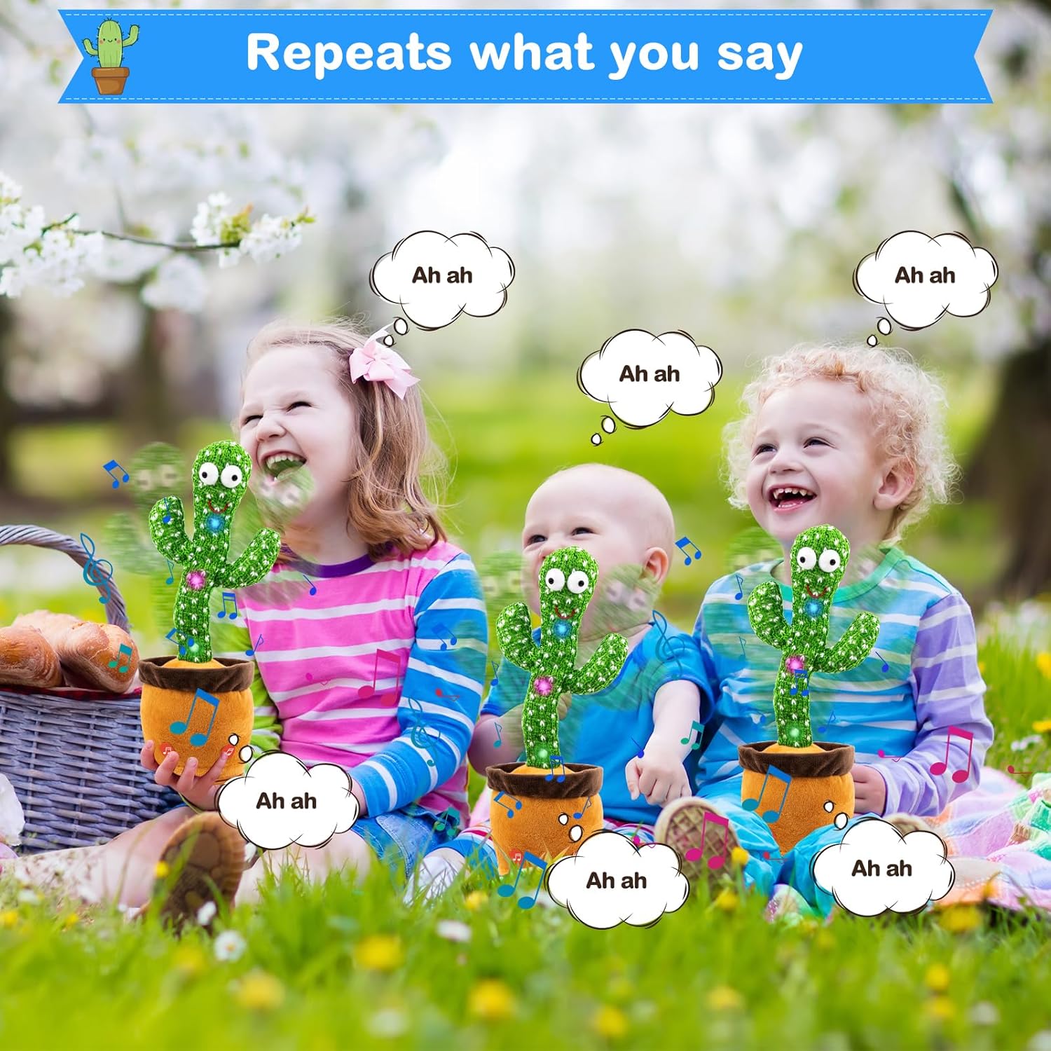 Ayeboovi Toddler Toys -Dancing Talking Cactus Repeats What You Say - Interactive Plush for Babies and Kids - Birthday Christmas New Year Gift for 2 3 4 5 6 Year Old Boys and Girls