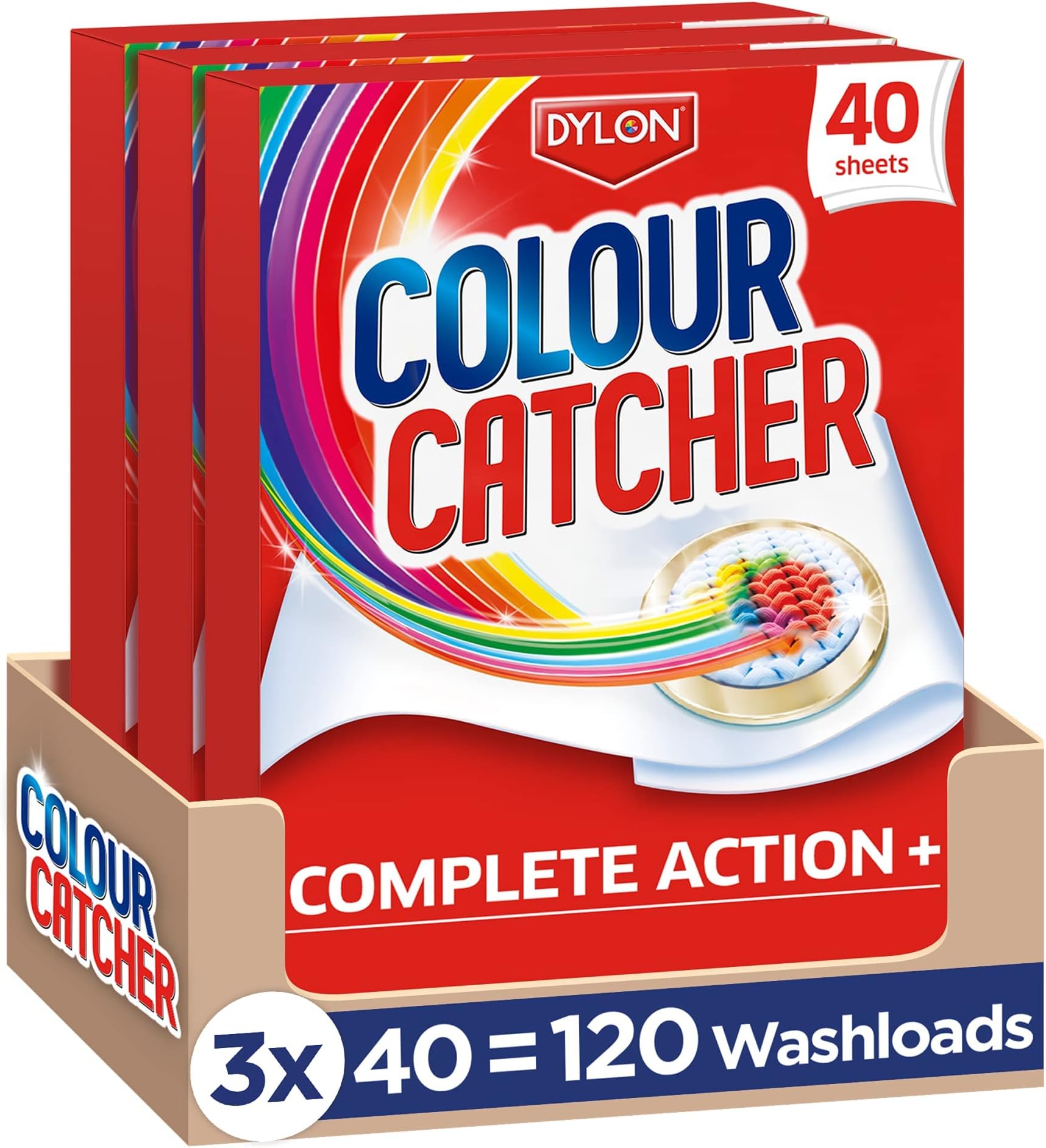 Colour Catcher Complete Action+ Laundry Sheets, Helps to Prevent Colour Run and Protects Brightness – 120 sheets