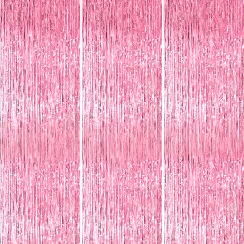 Vista 13 de PartyWoo Cortinas de flecos de aluminio plateadas, 2 serpentinas plateadas de 3.3 x 6.6 pies, telón de fondo con flecos, fondo de oropel, cortina