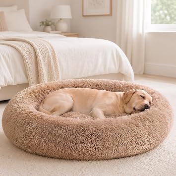 28% off: Sweetcrispy Large Dog Bed for Indoor, Calming Donut Bed for Dogs and Cats