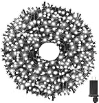 Tcamp 105FT 300LEDs Christmas Tree Lights Outdoor Indoor String Lights End to End Plug, 8 Modes Waterproof UL Certified Fairy Lights for Christmas Wedding Holiday (Warm White)
