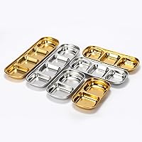 Vista 7 de drizzle 3PCS Salsa Plato de Salsa de Acero Inoxidable Salsa de Tomate de Soja Vinagre Sal Azúcar Especias Sabor Condimento Dip Tazones Coreanos BBQ