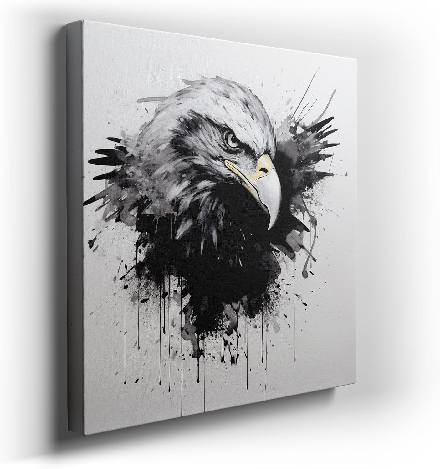 Canvas for Living room. Majestic Profile of Freedom: A Bald Eagle in Artistic Splendor, 27 x 18 inch Canvas Wall Art - Ready to Hang