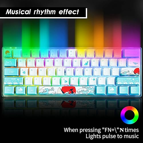 Miniatura 3 de Guffercty kred Teclado mecánico Gk61 60 SK61 personalizado intercambiable en caliente 60 teclado para juegos con cable RGB retroiluminado tipo C
