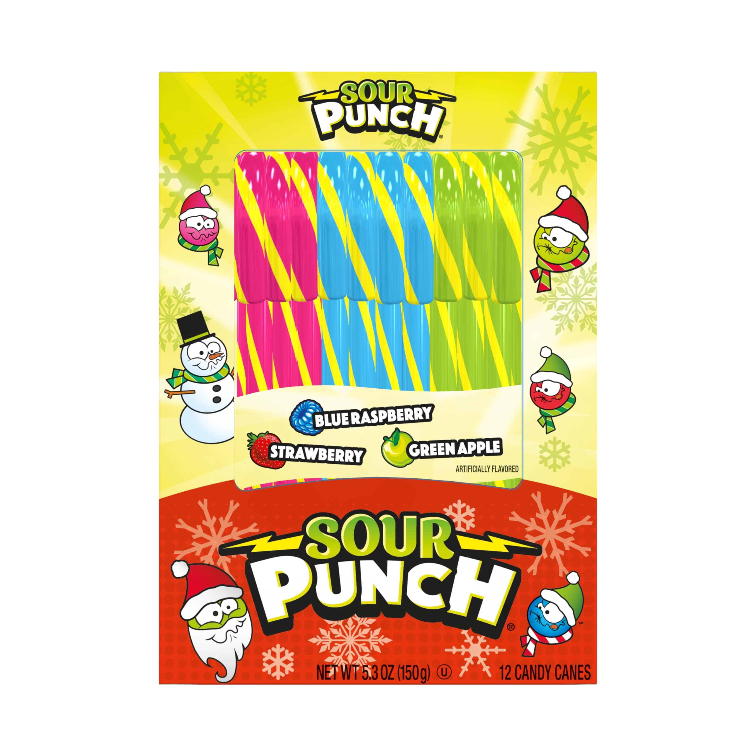 SpanglerCandy Canes, Sour Punch, 12Ct box 5.3oz Ounce