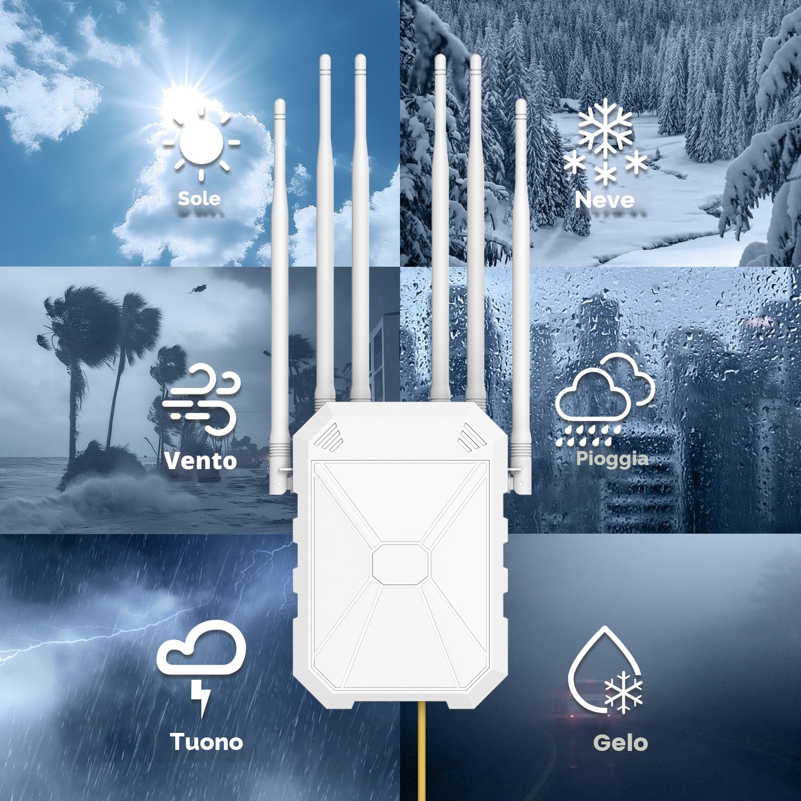 N300 Potente Ripetitore WiFi Esterno, WiFi Extender Eesterno, Resistente Alle Intemperie IP67, Porta Ethernet