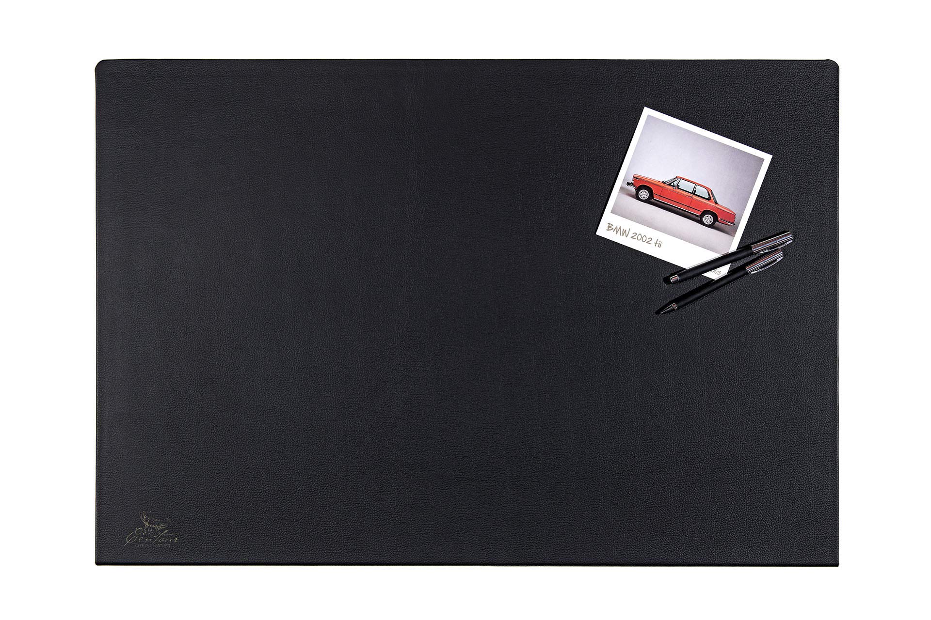 Centaur - Hochwertige Leder Schreibtischunterlage mit 90° Kantenschutz - Schwarz 55x80 cm - ideal für Büro und Zuhause - Pflegeleichte Schreibunterlage -