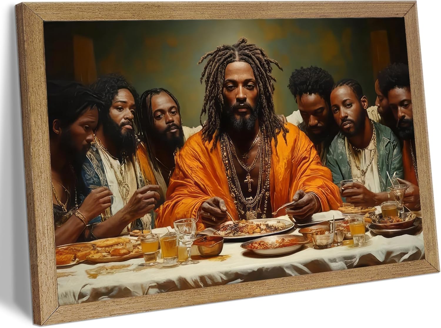 Black Jesus Wall Art African American The Last Supper