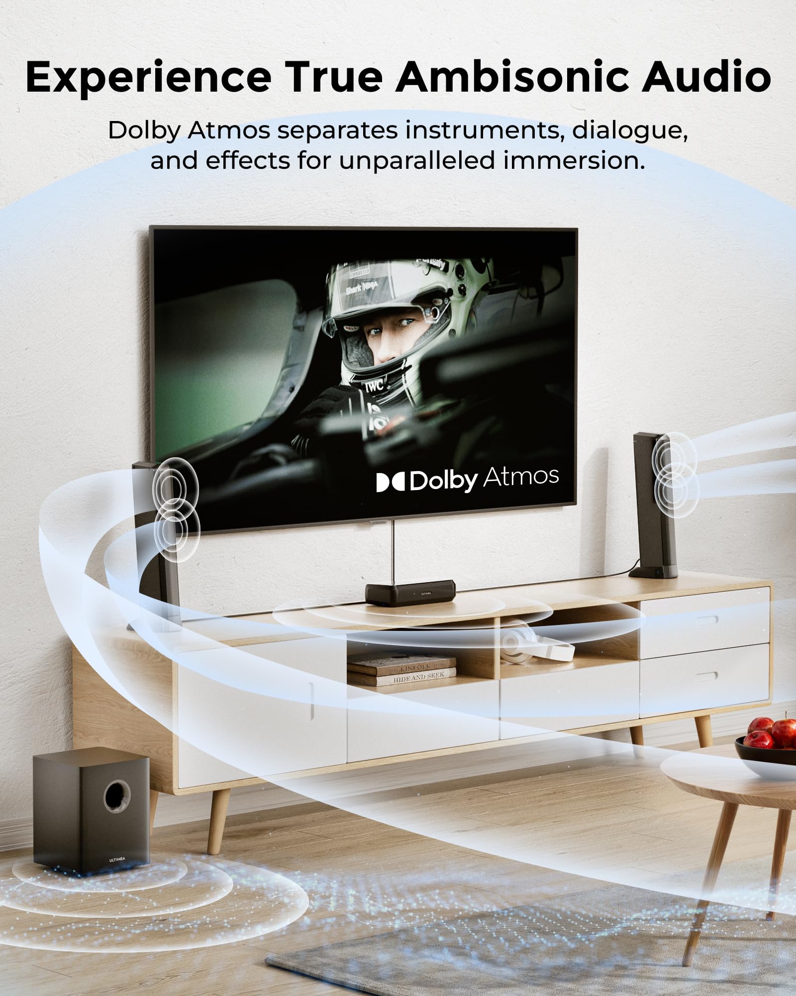 Soundbar For Tv ULTIMEA Sound Bar W/Dolby Atmos, Surround