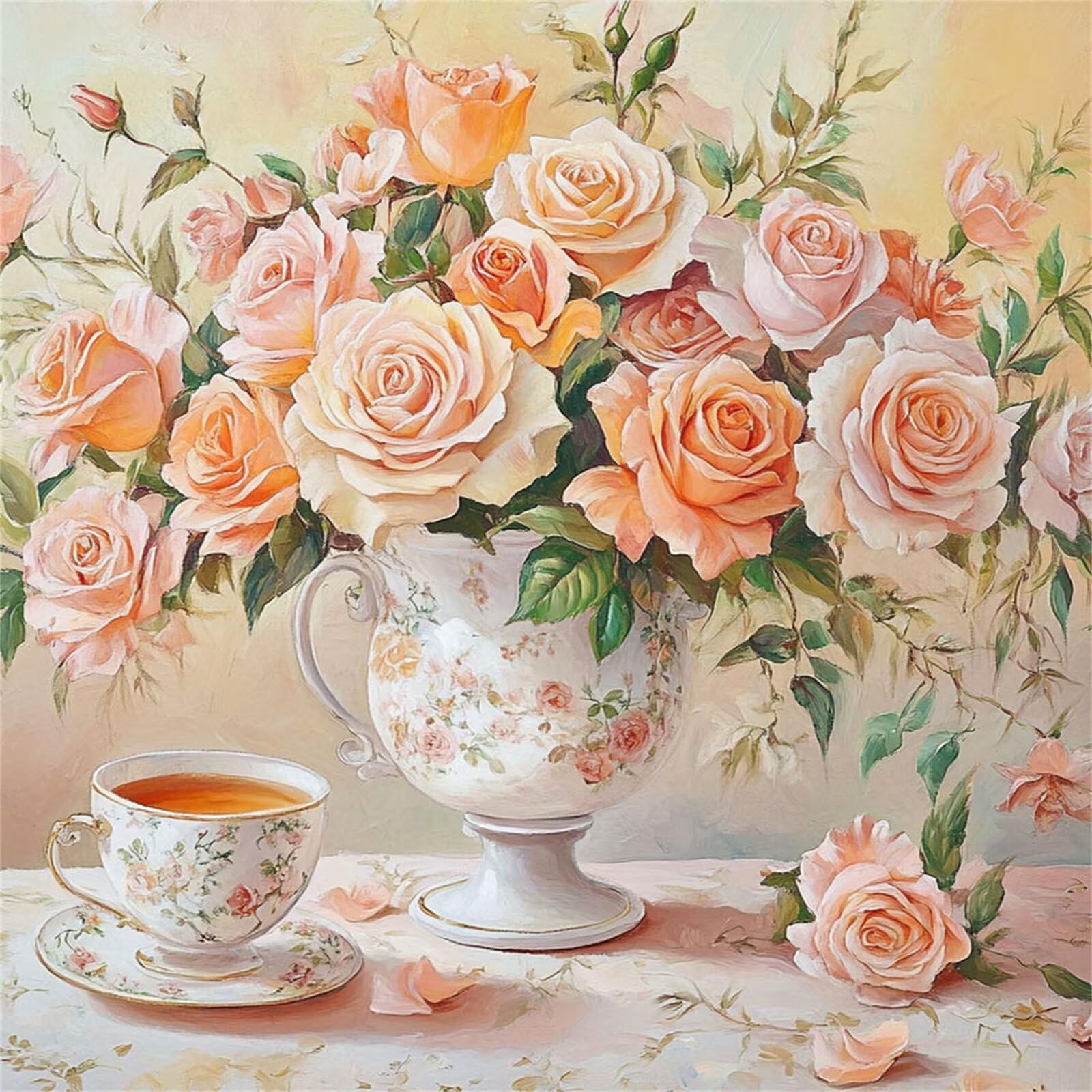 Diamond Painting Adulti, Fiore Diamond Painting Kit Completo, 5D Pittura Diamante Bambini Attività Manuale Creativa e Idea Regalo, Diamantini Crystal Art Tela Fai Da Te Kit 90x90cm Rosa FX#633