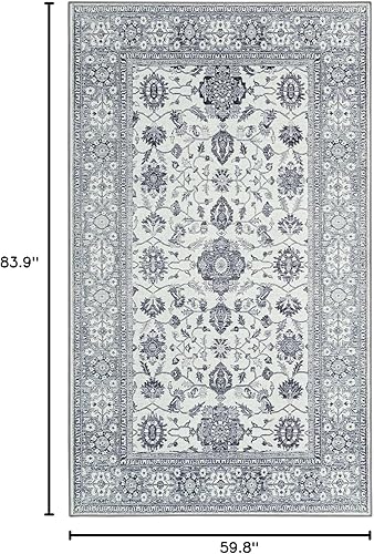 Miniatura 2 de ILANGO Alfombras Corredor Antideslizantes para Pasillo, 5'x7' pies Estilo Desgastado Tradicional para Cocina Lavable, Alfombra Corredor Tapete de