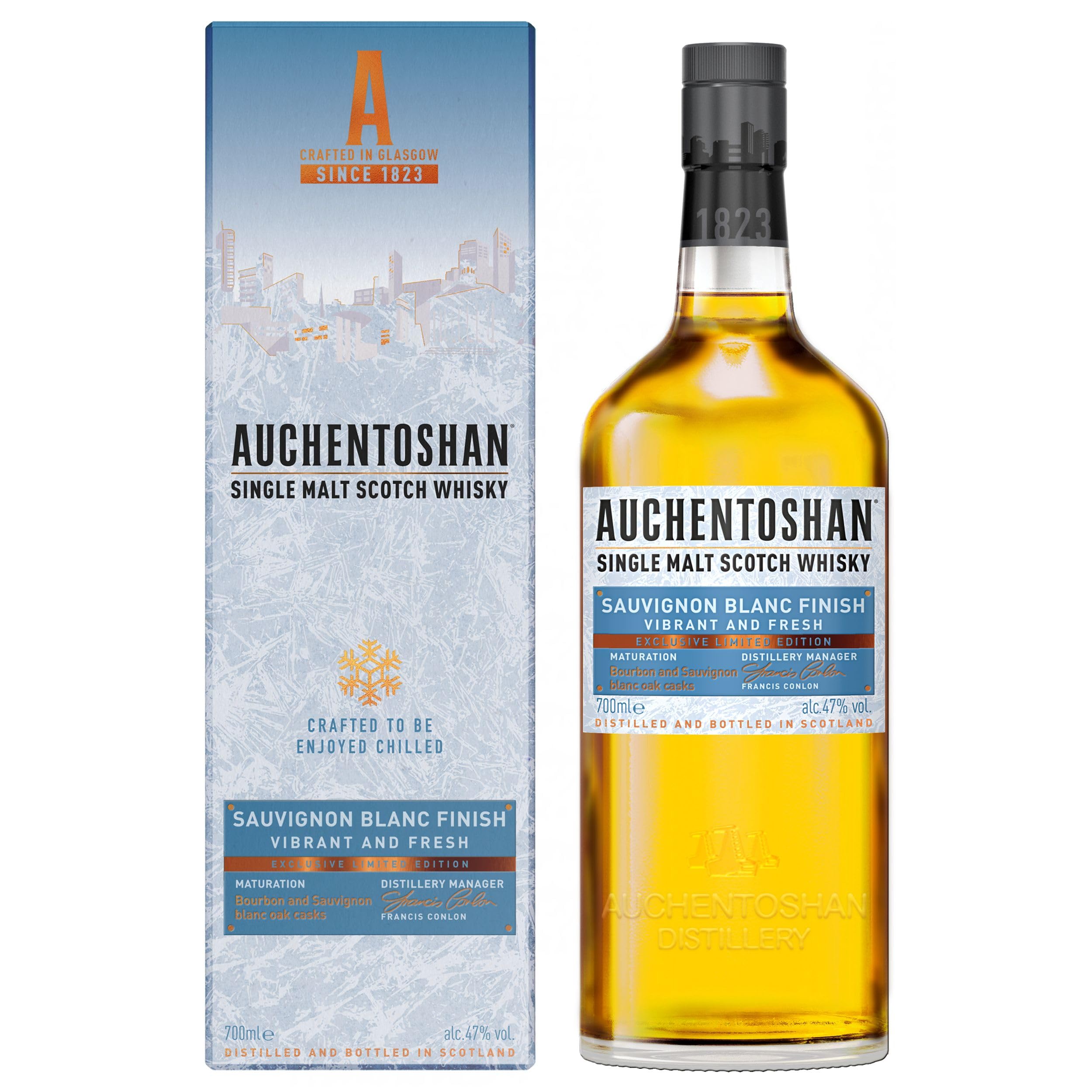 Auchentoshan Sauvignon Blanc | Single Malt Whisky | mit Geschenkverpackung | bewegend frisches Aroma | 47% Vol | 700ml Einzelflasche