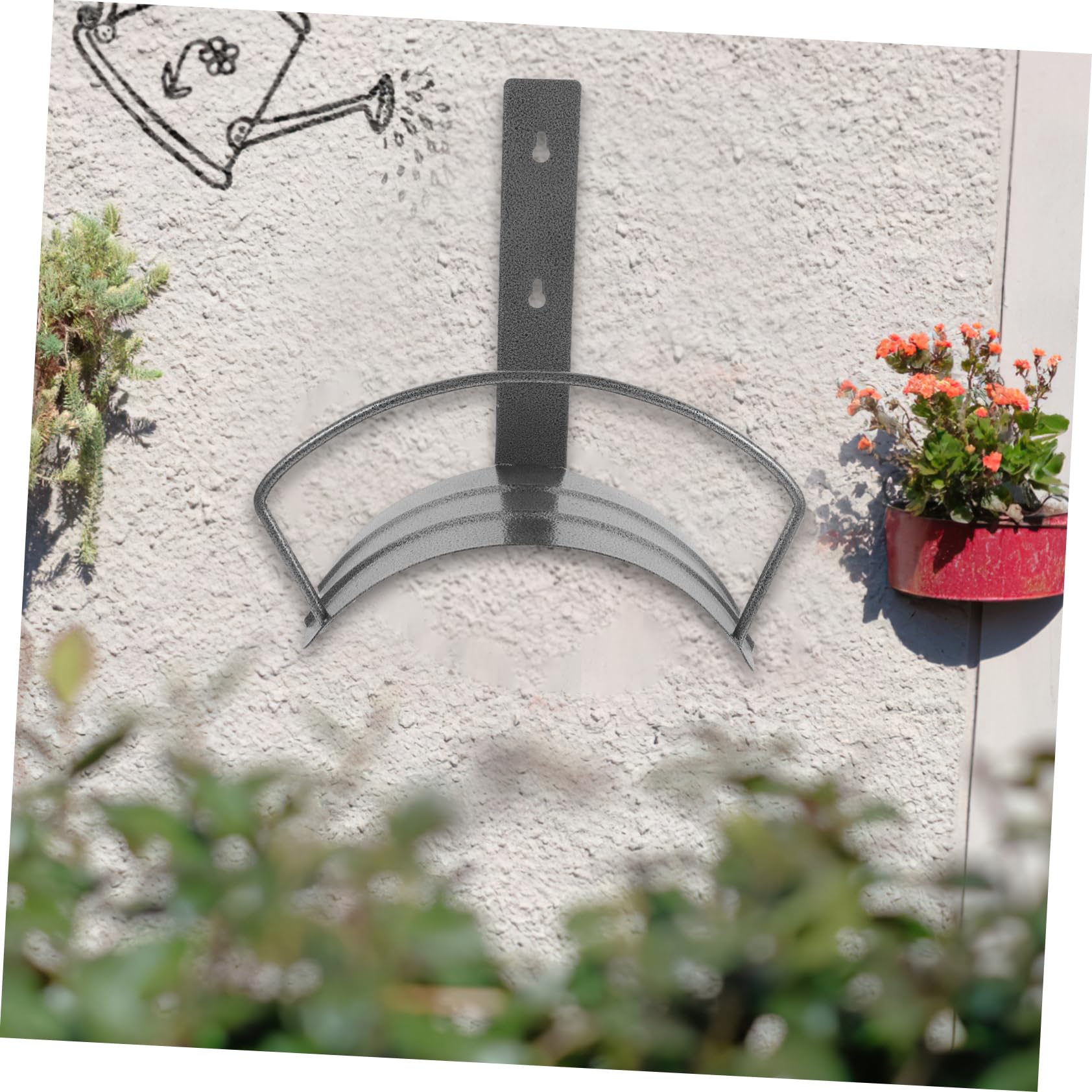 VANZACK Support De Tuyau D’arrosage Mural en Fer Robuste, Fixation Murale Amovible pour Jardin, Porte-Tuyau Décoratif, Protège-tuyaux pour Parterres De Fleurs Et Espaces Extérieurs