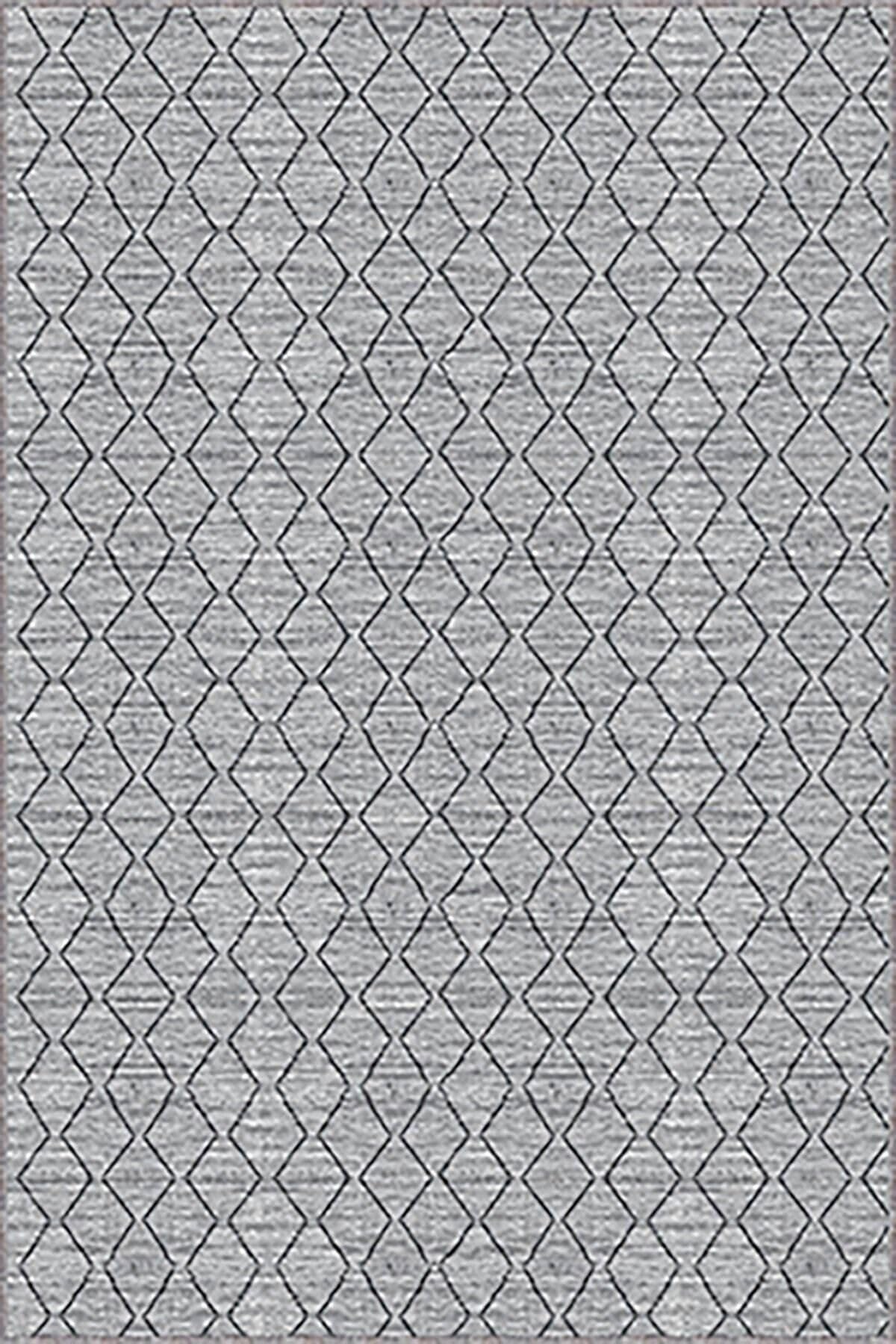 Pelangi Gri Baklava Desen Yıkanabilir Kaymaz Taban Leke Tutmaz Modern Salon Halısı Ve Yolluk, Gri 160 x 240, 135819916024005
