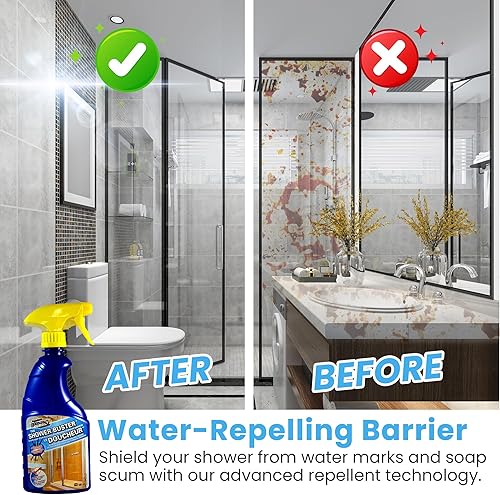 Miniatura 5 de SURF PRO Limpiador de ducha Buster en aerosol  Puertas de ducha de vidrio  Limpiador de vidrio de ducha, detener la suciedad de jabón y las manchas