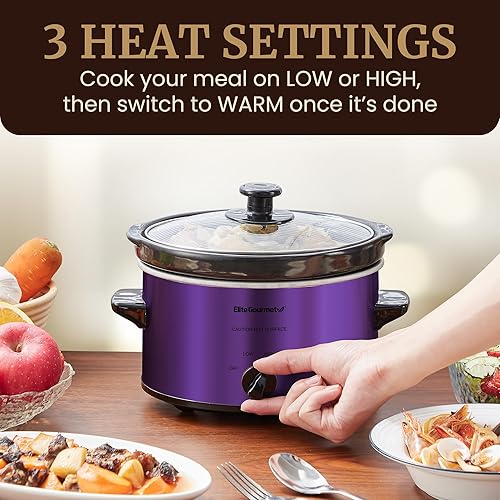 Miniatura 2 de Elite Gourmet MST-275XS - Cocina eléctrica lenta, temperatura ajustable