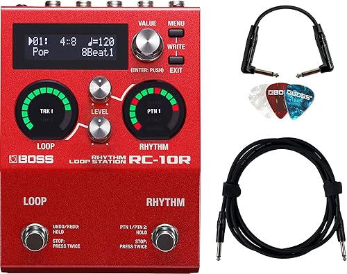 Miniatura 23 de Boss Paquete de estación de bucle RC-1 con cable de instrumento Gearlux, cable de conexión y púas Paquete con cables