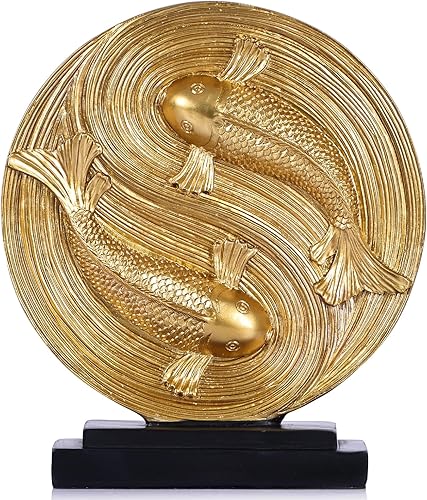 Estatua de pez decorativa de Feng Shui, arte moderno, esculturas de buena fortuna para manto, sala de estar, estantería, centros de mesa de comedor,