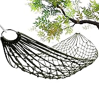 VIKROM Portable Mesh Nylon Hammock for Camping & Outdoor - Easy Setup Tree Hammock, 220 lbs Capacity, Dark Green 90x31.5"