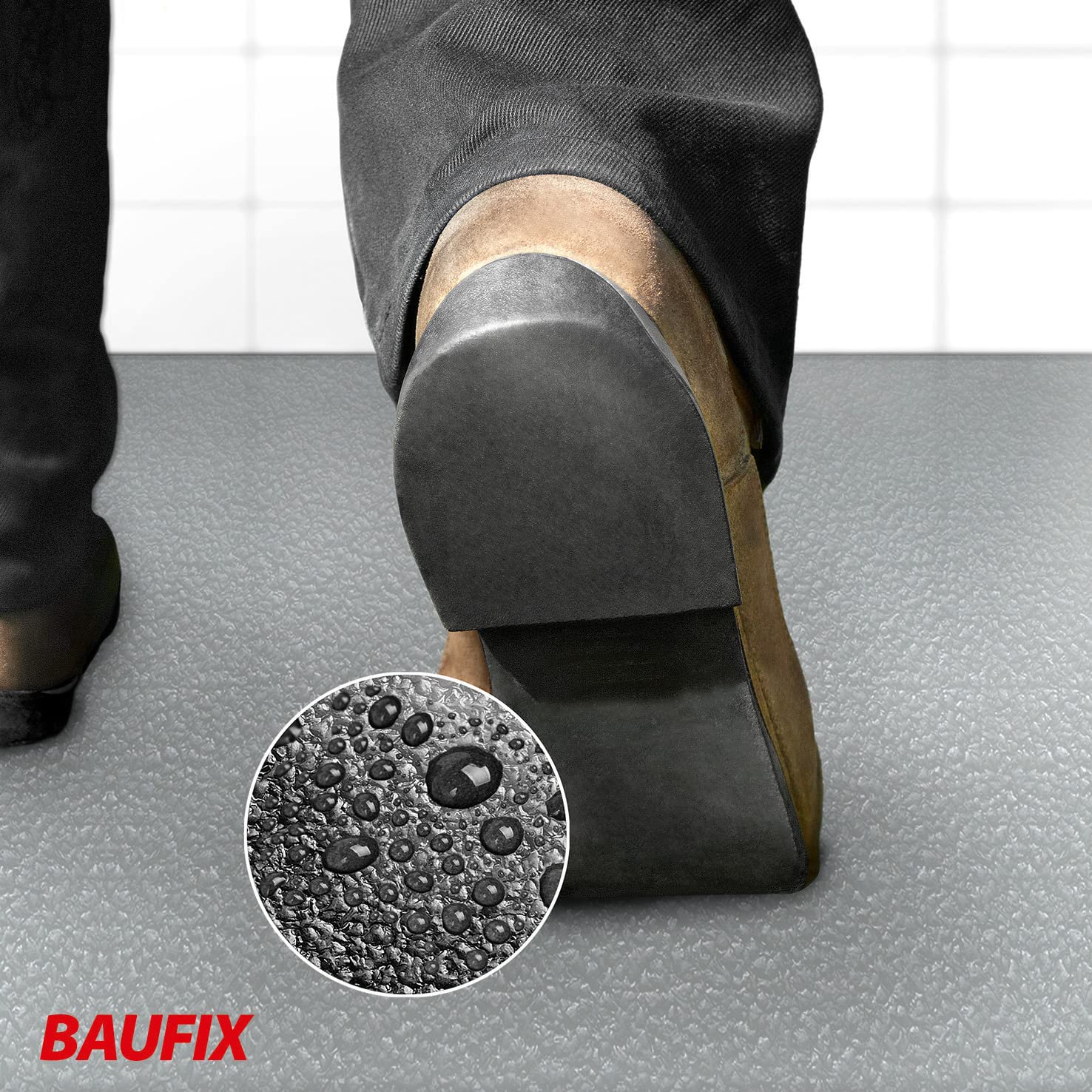 Baufix Revêtement de sol antidérapant gris clair satiné 2.5 litres Peinture sol & béton pour intérieur et extérieur
