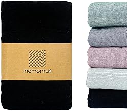 MOMOMUS Summer Sofa Blanket – Thin Multipurpose Bedspread for Beds – Lightweight, Practical, Bohemian Style – Ideal as a Sofa Cover, Sofa Cover or Bed Plaid – Black, 230 x 260 cm