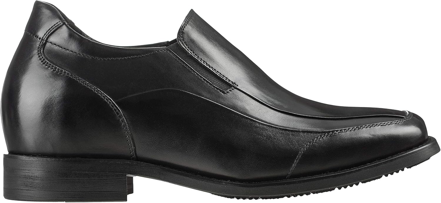 Calden Men's Invisible Height Increasing Elevator Shoes - Black Leather Slip-on Lightweight Dress Loafers - 3 Inches Taller - K333011 - Size 9 D(M) US - Image 3