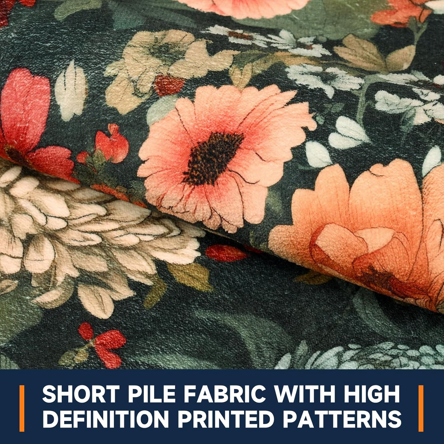 2x3 Vintage Floral Rug for Entryway, Washable Non Slip Low Pile Door Mat, Soft Small Accent for Kitchen, Bedroom, Bathroom - Image 3