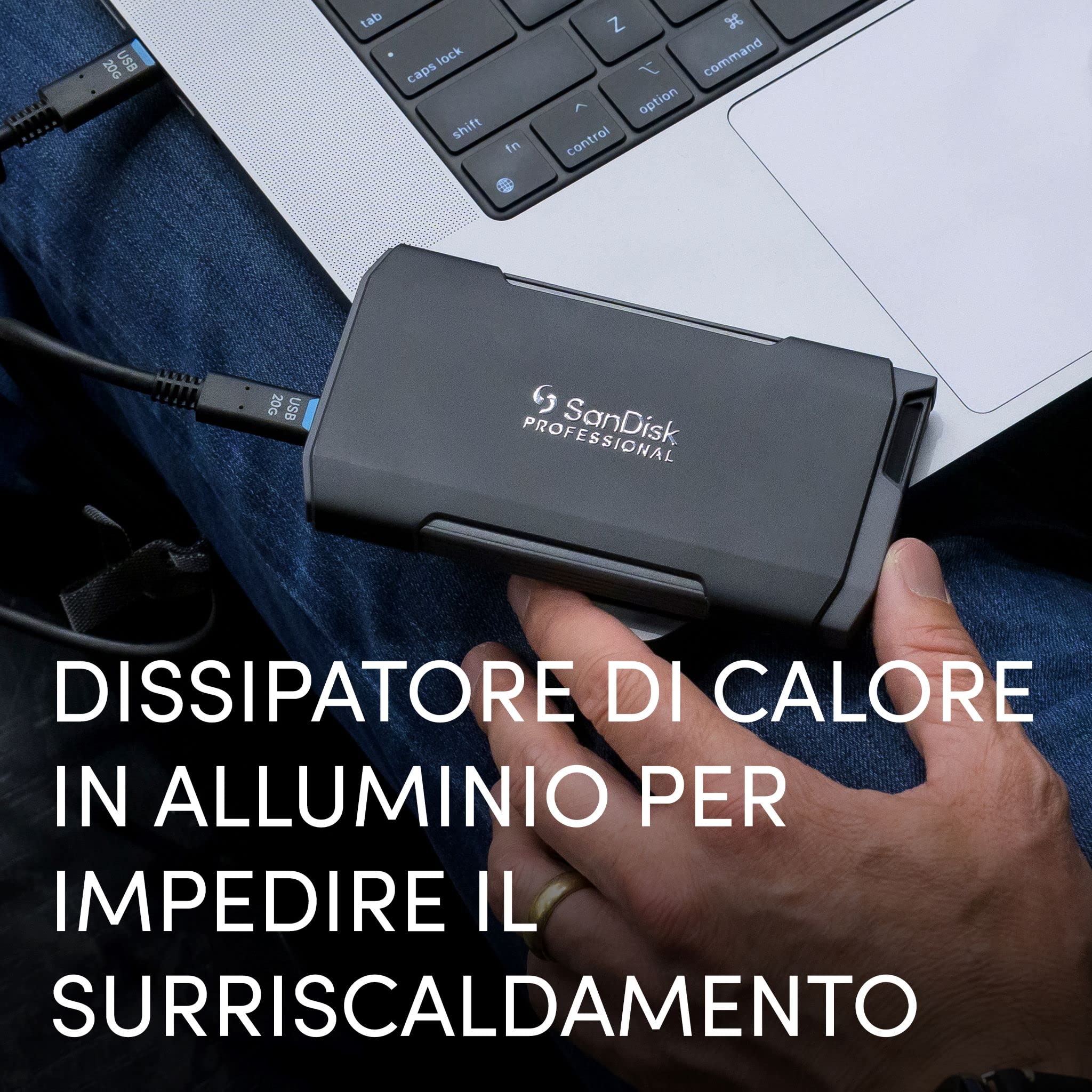 SanDisk Professional Trasporto PRO-BLADE incluso PRO-BLADE 4TB SSD MAG. USB-C fino a 2000MB/s
