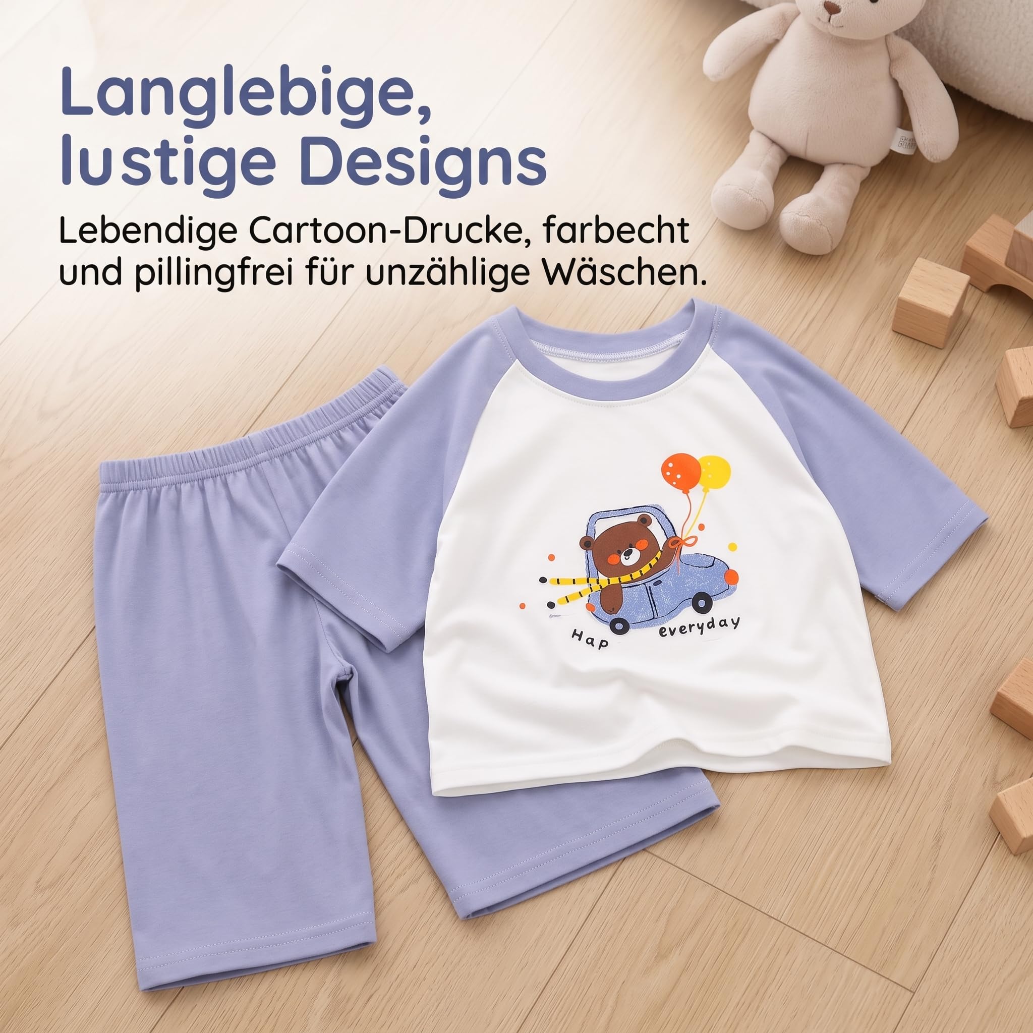 Pyjama Set | Atmungsaktive twäsche für Frühling | Schlafanzug für aus Modal & Viskose | für Jungen