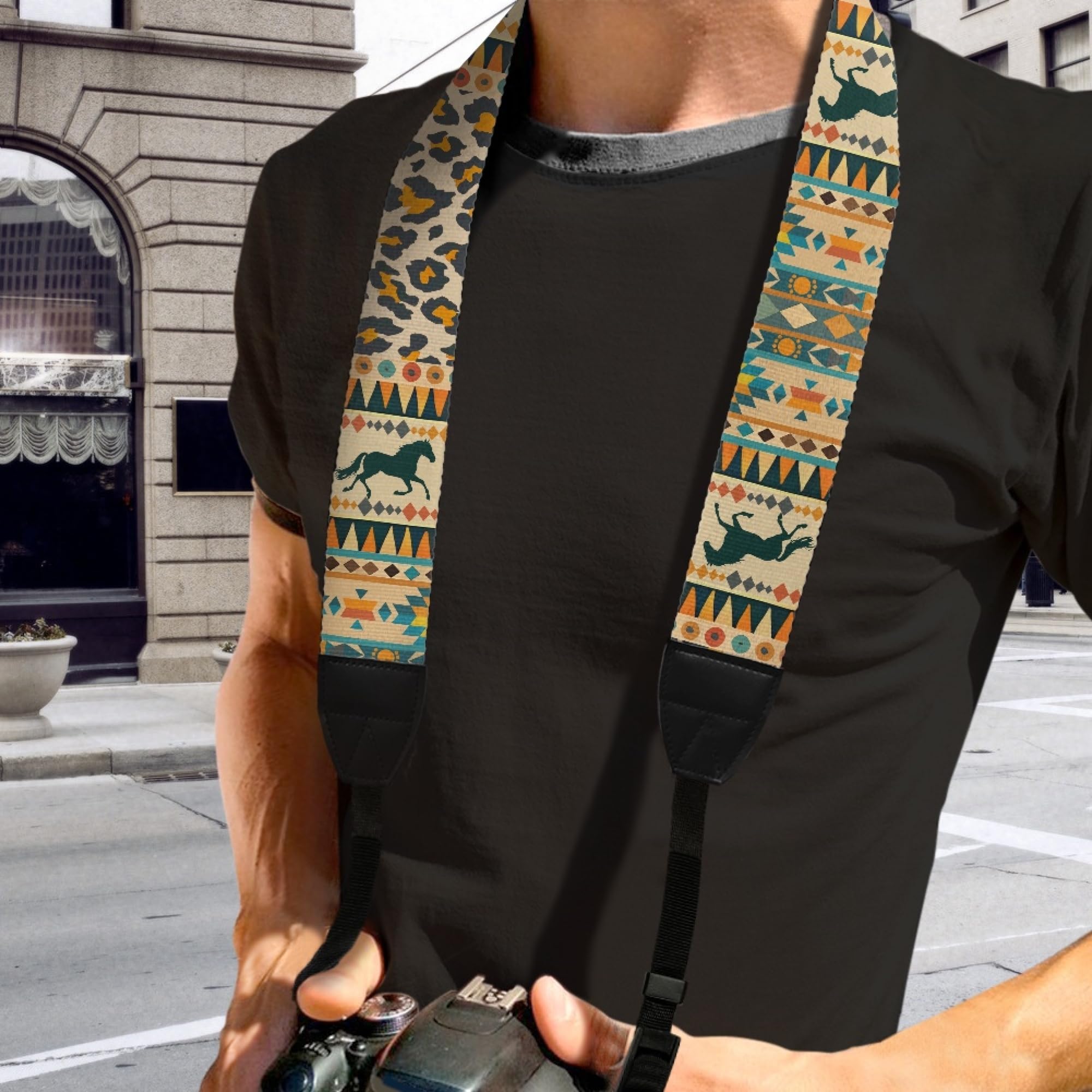 Boatee Aztec Western Horse Camera Strap Shoulder Strap Digital Camera Wrist Strap Camera Lanyard Neck Strap Adjustable Personalized Camera Strap Great Gift for Girl Children