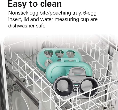 Miniatura 6 de Hamilton Beach Sous Vide Style - Máquina eléctrica para picar huevos, olla de huevos duros y cazadora escalfadora con bandeja antiadherente