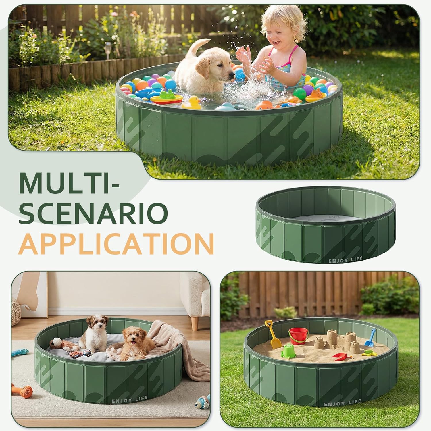 veimia Cat Ball Pit, 32" Foldable Pet Playpen Ball Pool for Toddlers Babies Dogs, Sturdy Pet Swimming Pool Bath Tub, Indoor Outdoor Playpen, Easy to Assemble and Storage, No Ball Included