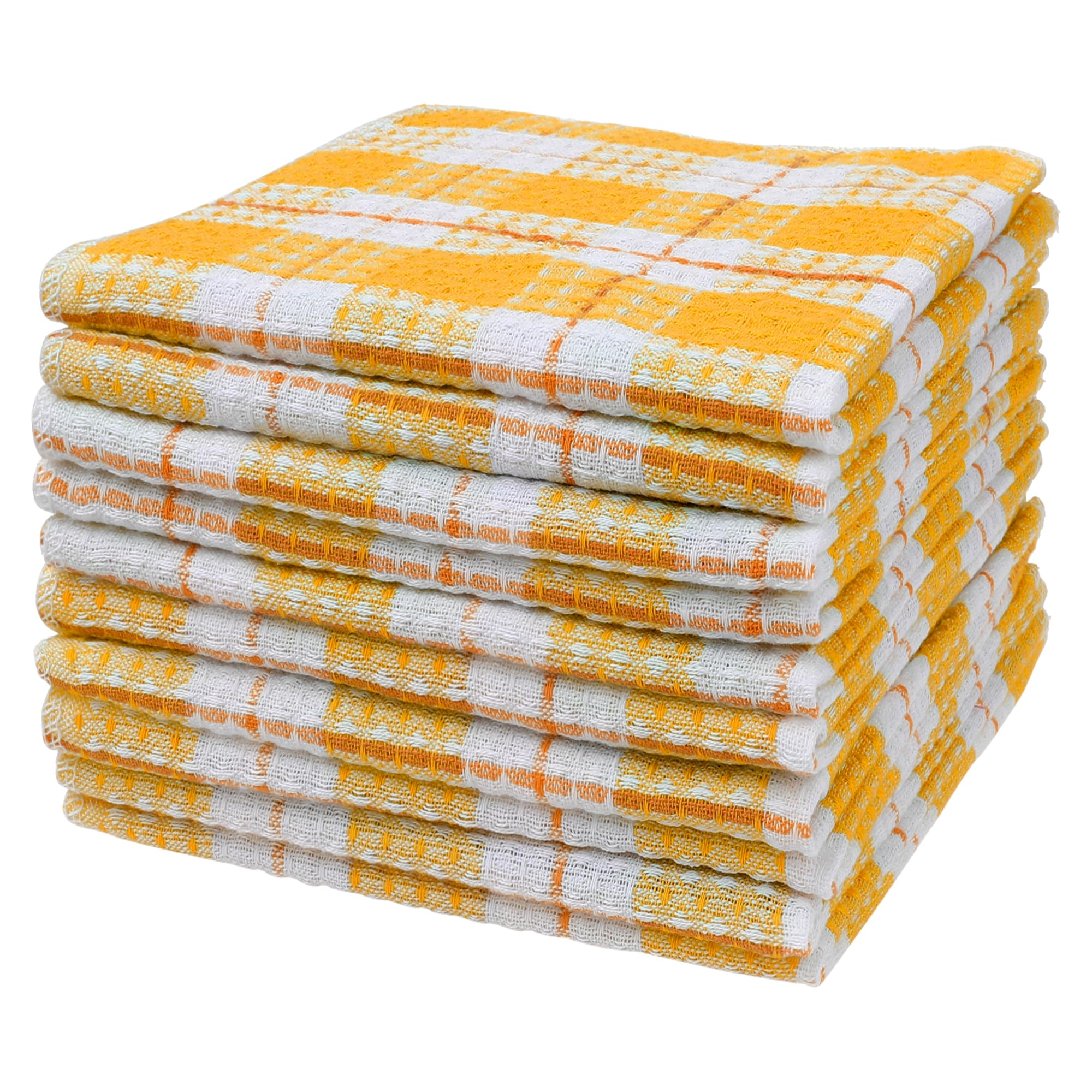 Uxcell Kitchen Dish Cloths for Washing Cleaning 35 x 40Cm Absorbent Dish Rags Drying Dish Towels Orange Pack of 10