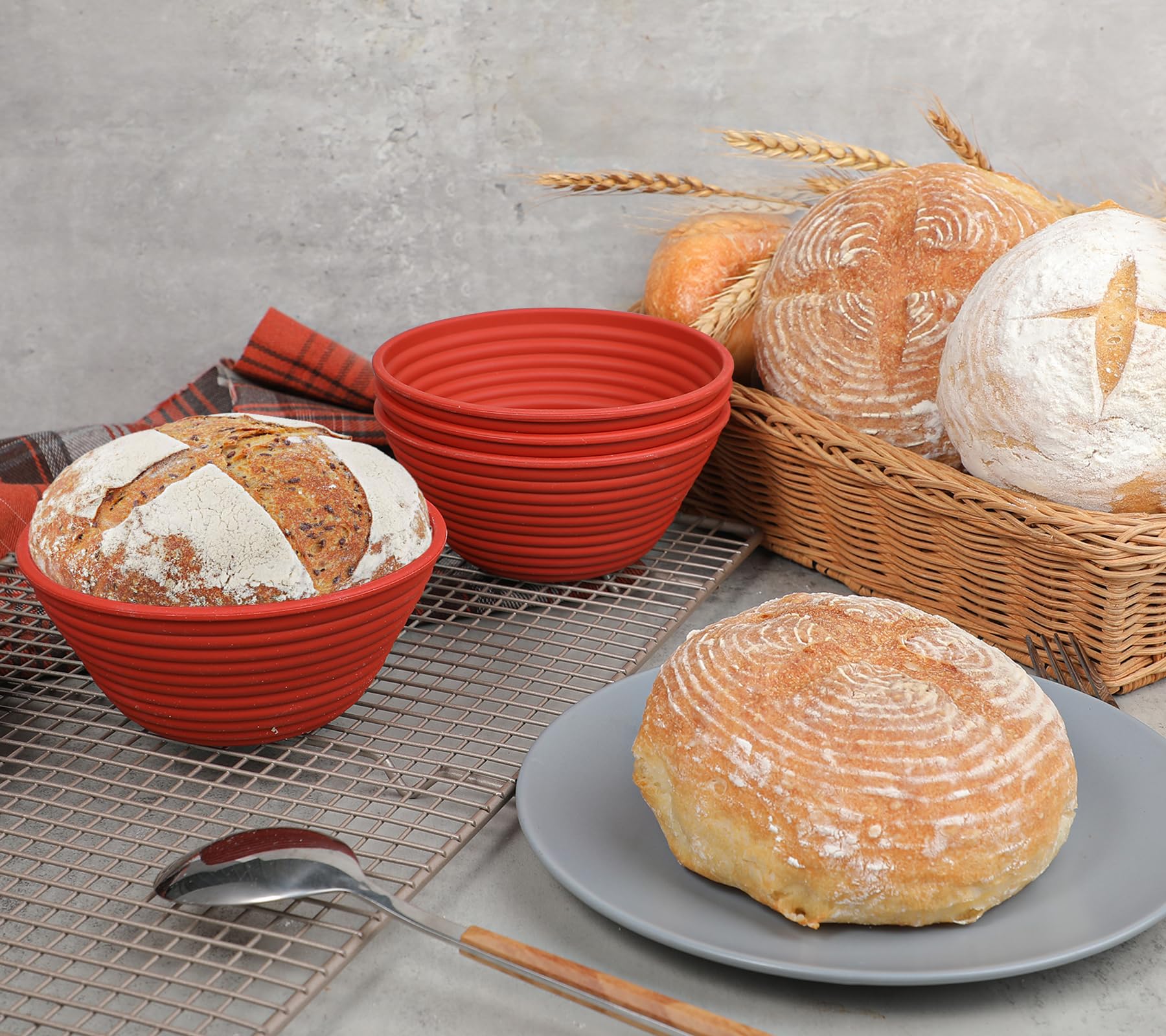 Rijsmandje, banneton, houtvezel rond, met ribbel of hart | Jay's Bakeshop