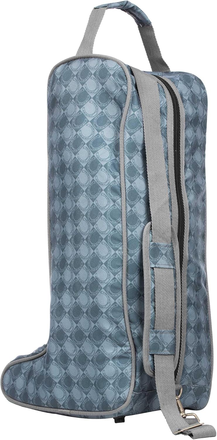 Equinavia Darby Equestrian Durable Padded Tall Boot Bag with Shoulder Strap - Dark Grey/Light Grey - One Size